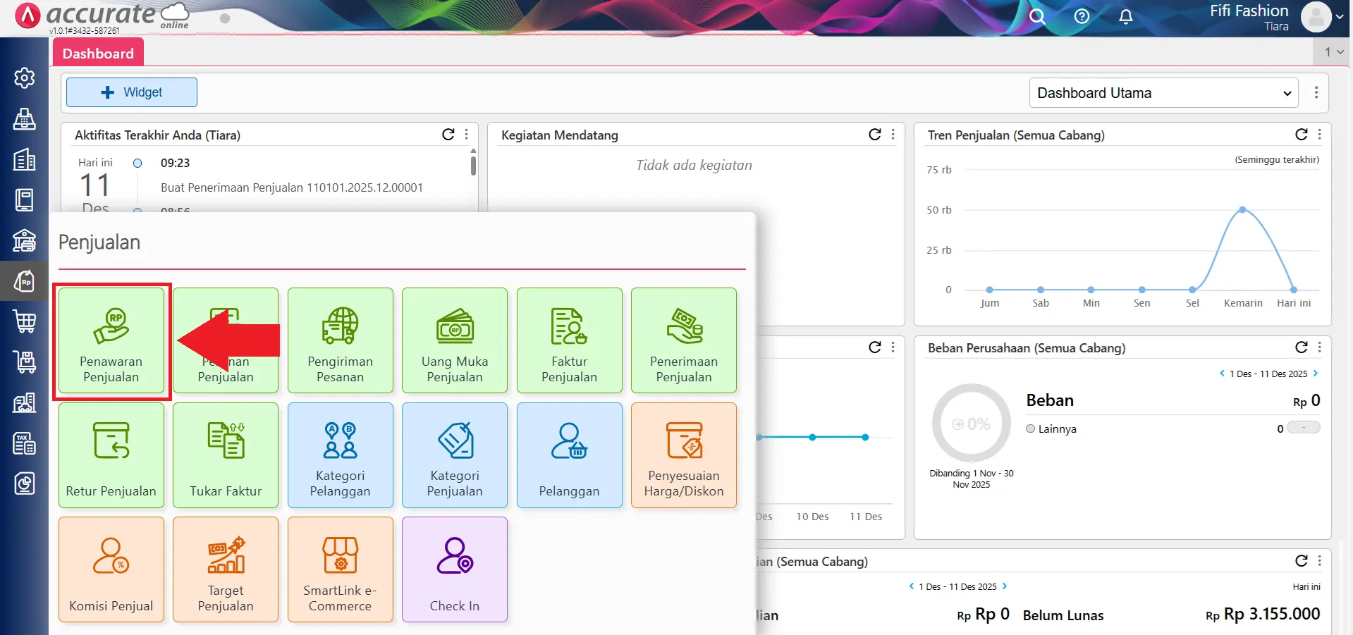 impor transaksi penawaran penjualan